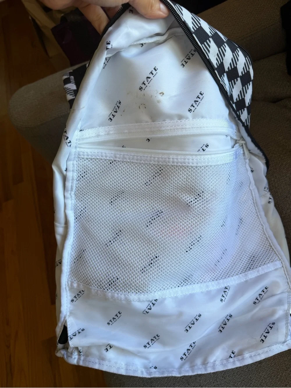 STATE Black & White Geometric Houndstooth Backpack